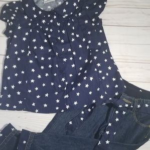 EPK 2 PC navy stars top and Jeans set Size 3T